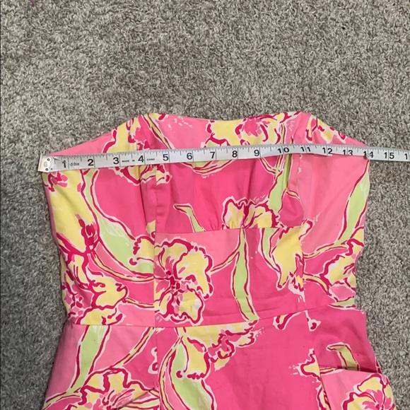 Lilly Pulitzer Blossom Pink Floral Strapless Mini Dress Size 0 - Picture 8 of 11